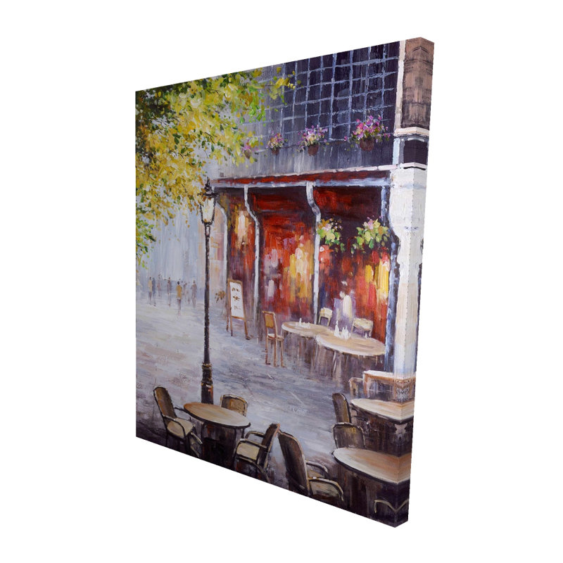 Outdoor restaurant by a nice day - Office Object Canvas Decor
