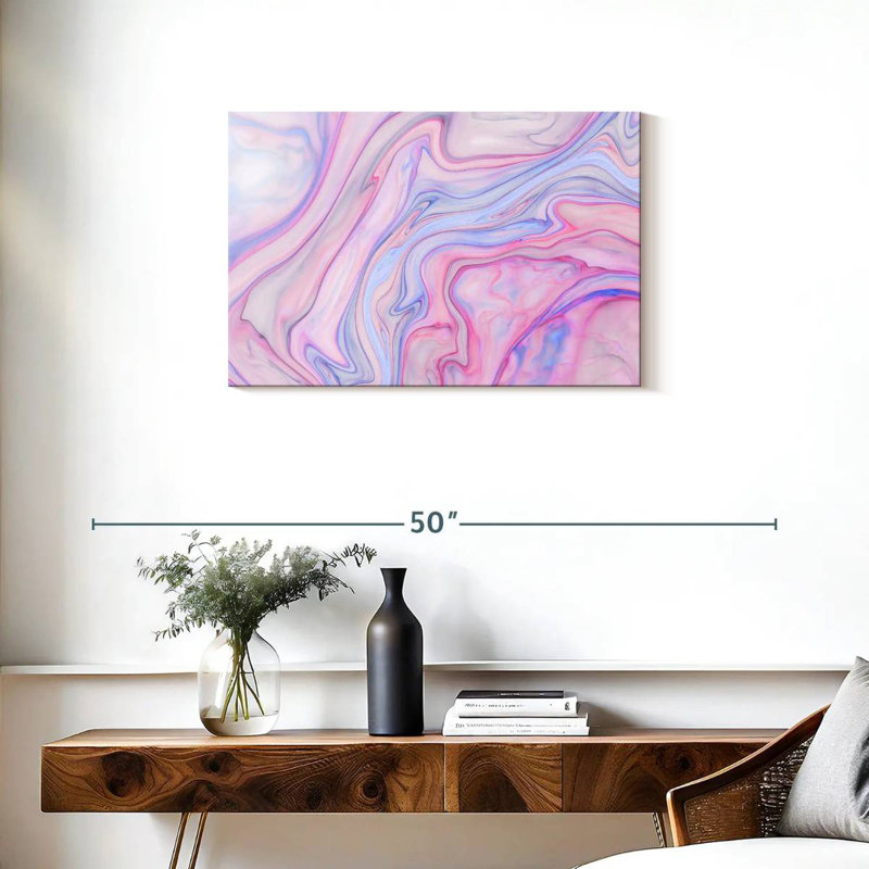 Marbre rose abstrait Avery, H 20 po x l 30 po
