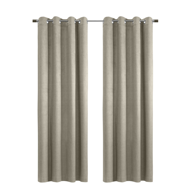 Paris 100% Blackout Grommet Curtain Panel in Taupe, 52" W x 95" L