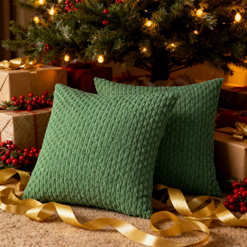 Cozy Throw Pillow Cover 2pcs, White, Square 20"