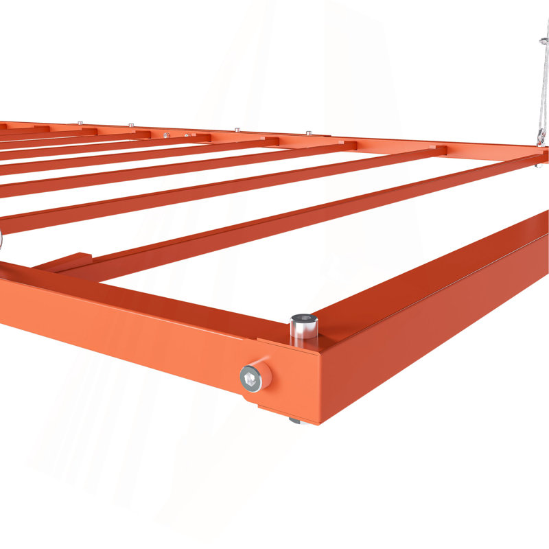 Support de rangement orange pour garage 3 x 6 pi pour plafonds hauts de 10 à 12 pi, fabrication entièrement en acier de 370 lb avec verrou de sécurité (installation requise, organisateur de garage robuste)