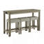 Table de bar 59 pouces, table de salle à manger, table de canapé avec prise de courant, 3 tabourets rembourrés, table de bar 4 pièces et ensemble de chaises pour le salon, la salle à manger, la cuisine-927170475-927170479