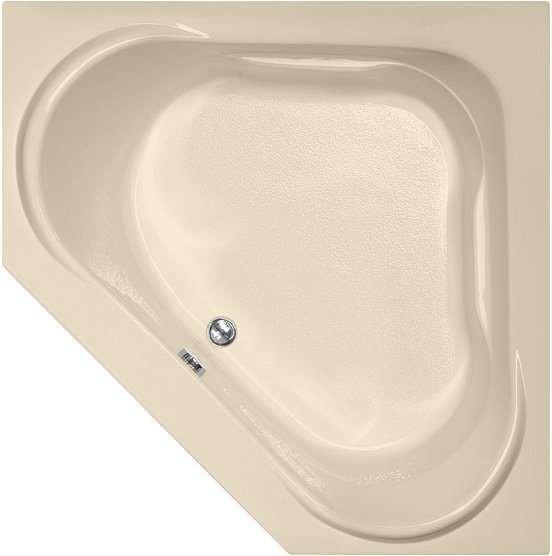 Clarissa 55'' L Soaking Bathtub, Bone, Satin Nickel