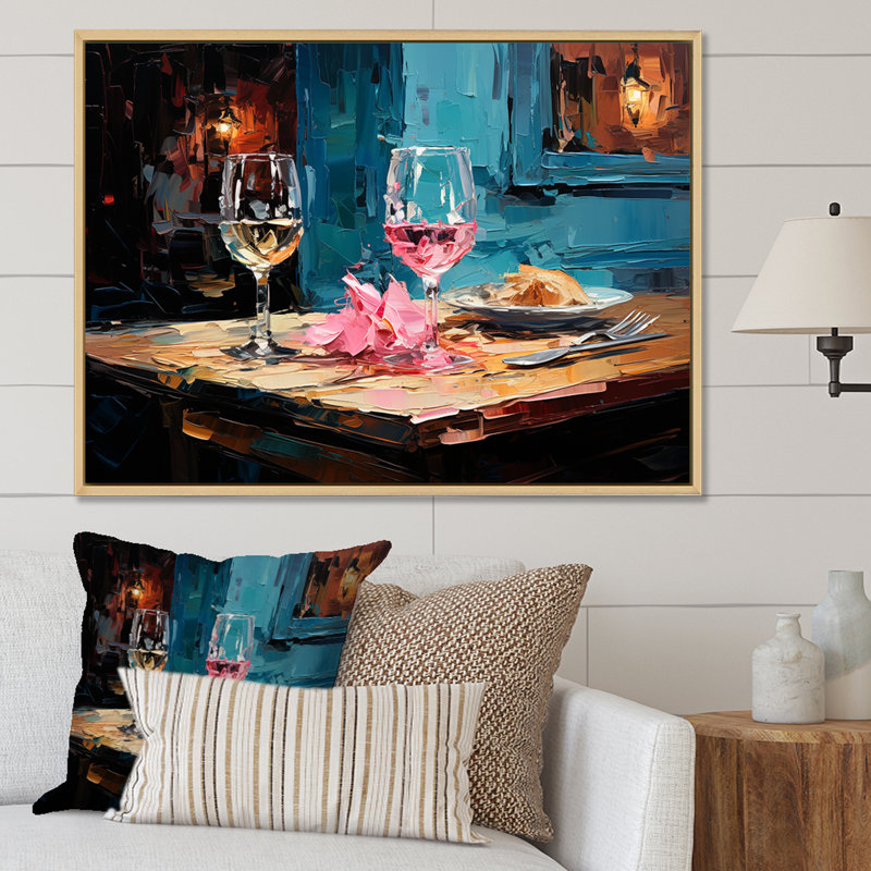 Doux prune ombre de syrah vin - art mural vin, Cadre flottant blanc, H 30 po x l 40 po x P 1,5 po
