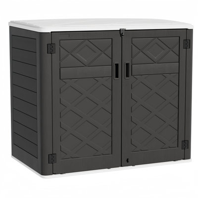 Decksplore 360 Gallons Resin Storage Cabinet With Floor And Double Doors