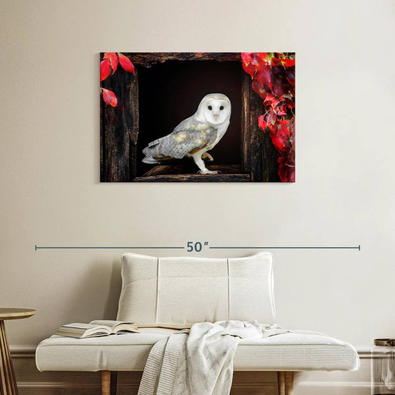 Autumn Barn Owl, 24" H x 36" W