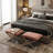 Holley X Bench Ottoman, 23", Blush Pink
