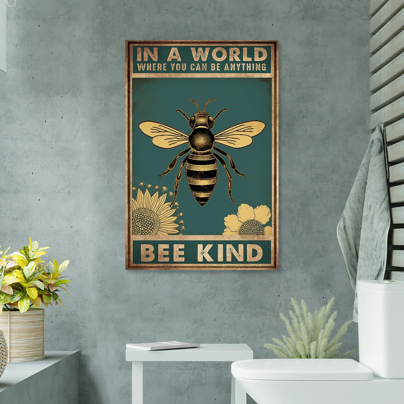 «Bee Kind», impression sur toile tendue, L 24 po x H 36 po