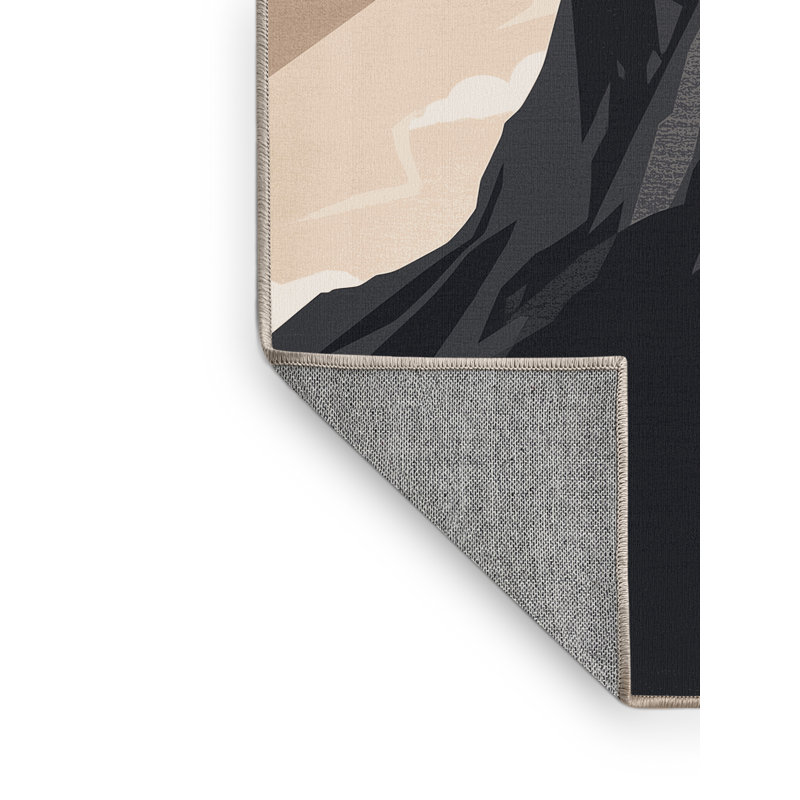 Tapis ombré contemporain lavable à la machine Rio Sugarloaf Mountain, 7 x 9