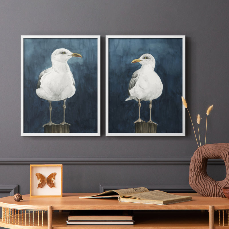 «Night Gull I», reproduction encadrée de qualité supérieure - prête à être accrochée - aucun clou requis - aucun clou requis