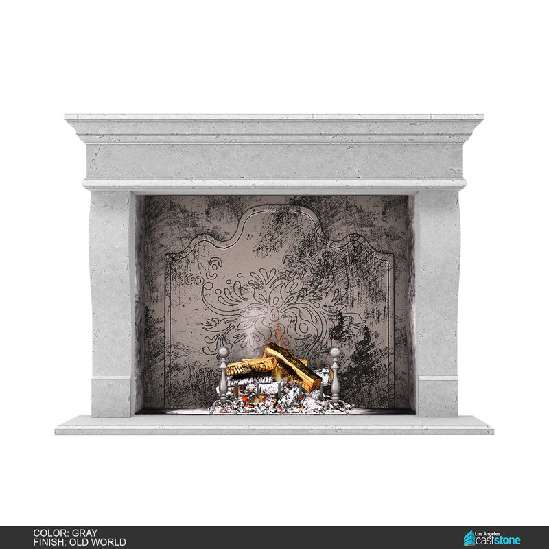 Lina Fireplace Surround, Old World Gray