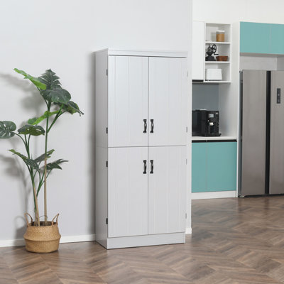 Garde-manger 70 po, grande armoire de rangement autoportante de 70 po, étagère à 6 niveaux avec 2 tablettes réglables et 4 portes