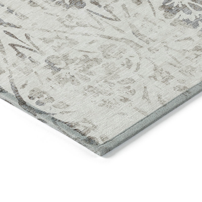 Maliana Washable Floral Indoor / Outdoor Rug, Round 8'