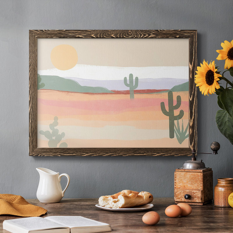 Cactus Plateau II, reproduction d'art sur toile, Noyer, H 22 po x l 32 po
