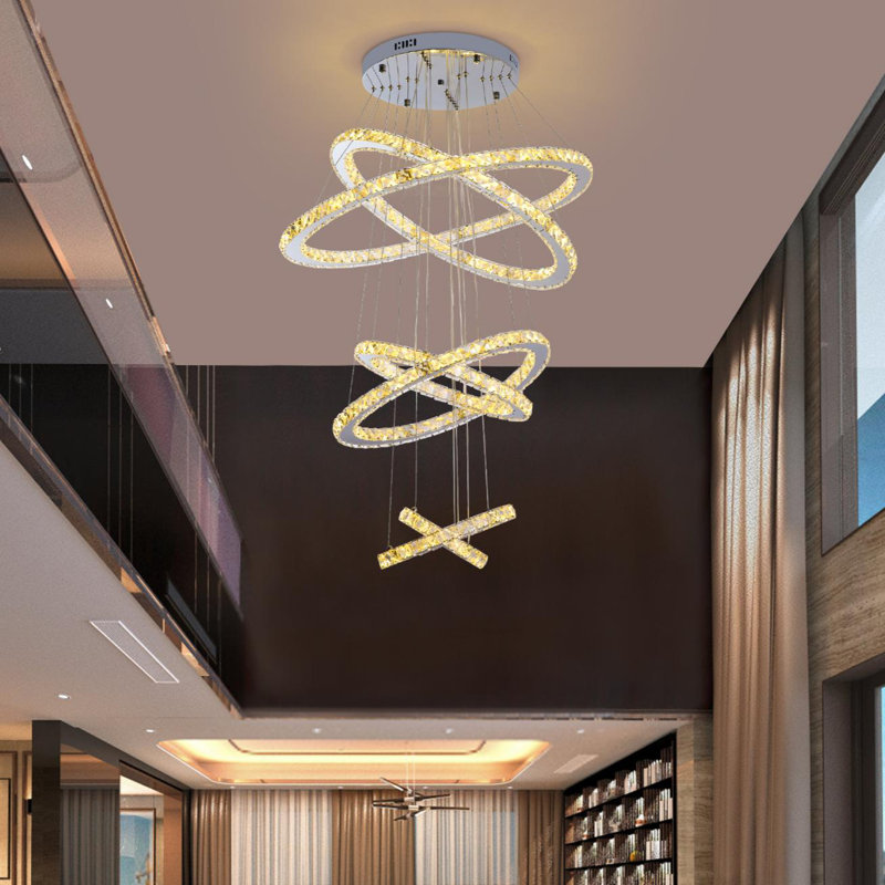 6 -Ring Light LED Tiered Chandelier