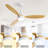 52 Inch Integrated LED Ceiling Fan with Light and Remote Control Solid Wood Blades for Living Room-1804039190