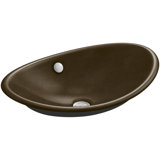 Iron Plains Metal Oval Vessel Bathroom Sink with Overflow