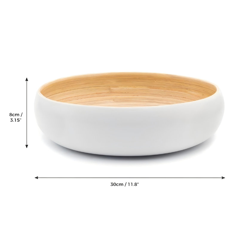 Bamboo Decorative Bowl, White
