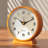 4.5" Analogue Alarm Clock,Small Retro Desk Clock Battery Operated,Slient Metal Table Clock With Light For Living Room Decor,Bedroom,Bedside,Shelf (Orange)