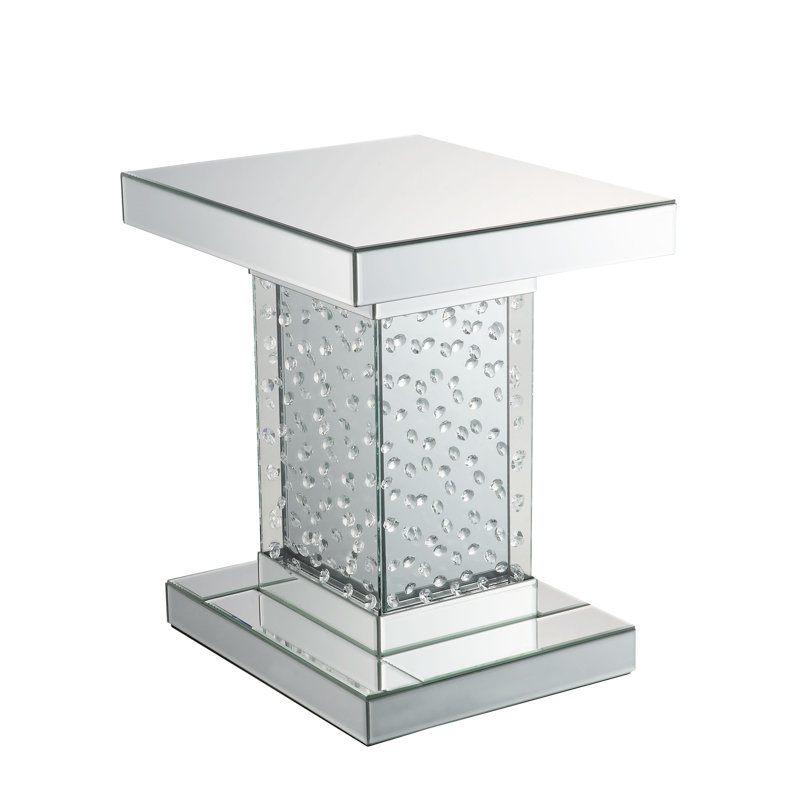 Table de bout avec miroirs et faux cristaux