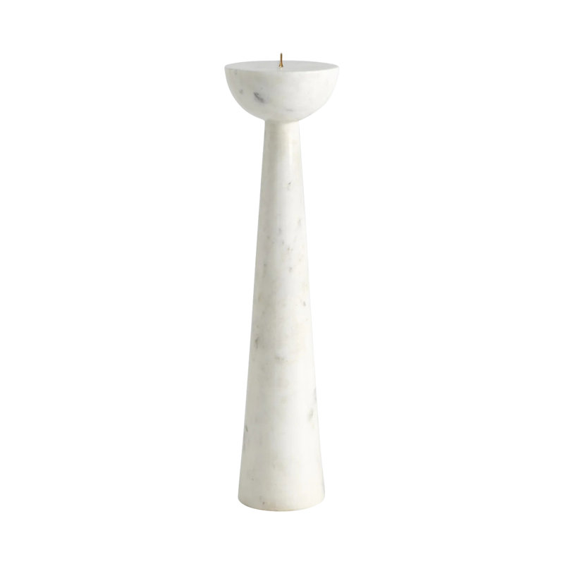Round Top Candle Stand, 20" H x 5.25" W x 5.25" D, White