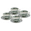 Heritage Green Italian 7 Oz. Teacups & Saucers, Set of 4