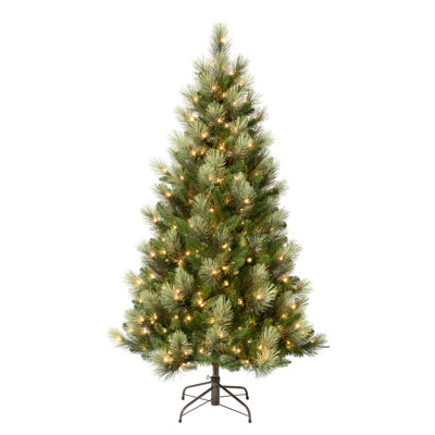 Pre-Lit Slim Pine Christmas Tree