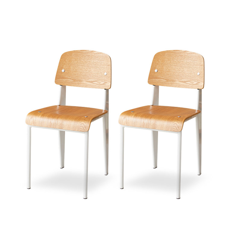 Petit tabouret de dossier Creamy, Brun / Blanc
