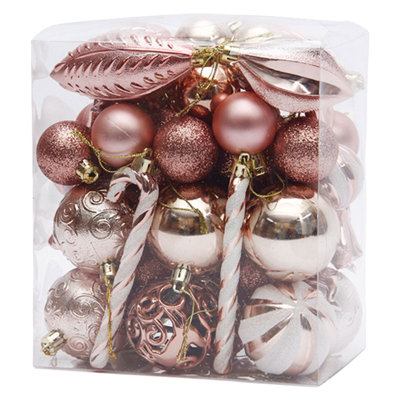 1 Box Of 40pcs Christmas Ball Set Christmas Tree Window Display Shopping Mall Decoration Pendant