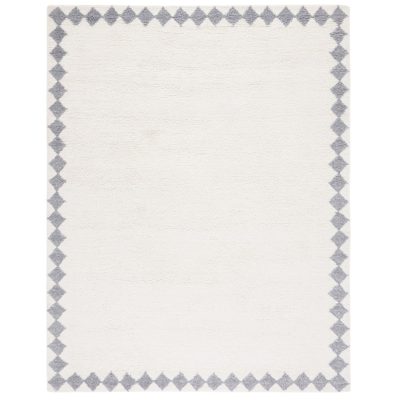 Vermont Hand Tufted New Zealand Wool And Cotton With Latex Geometric Rug, Rectangle 8' x 10'