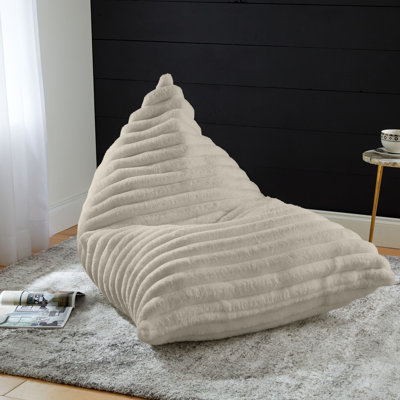 Grand fauteuil à billes en fausse fourrure