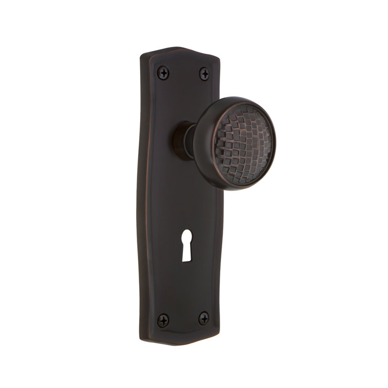 Bouton de porte d'intimité avec rosette Prairie, Bronze intemporel, 2 3/4 po