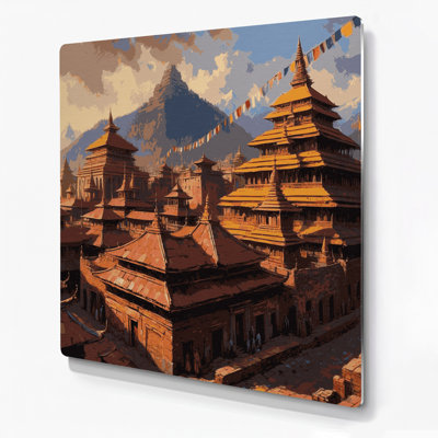 Cities Kathmandu Nepal Brown Metal Wall Art