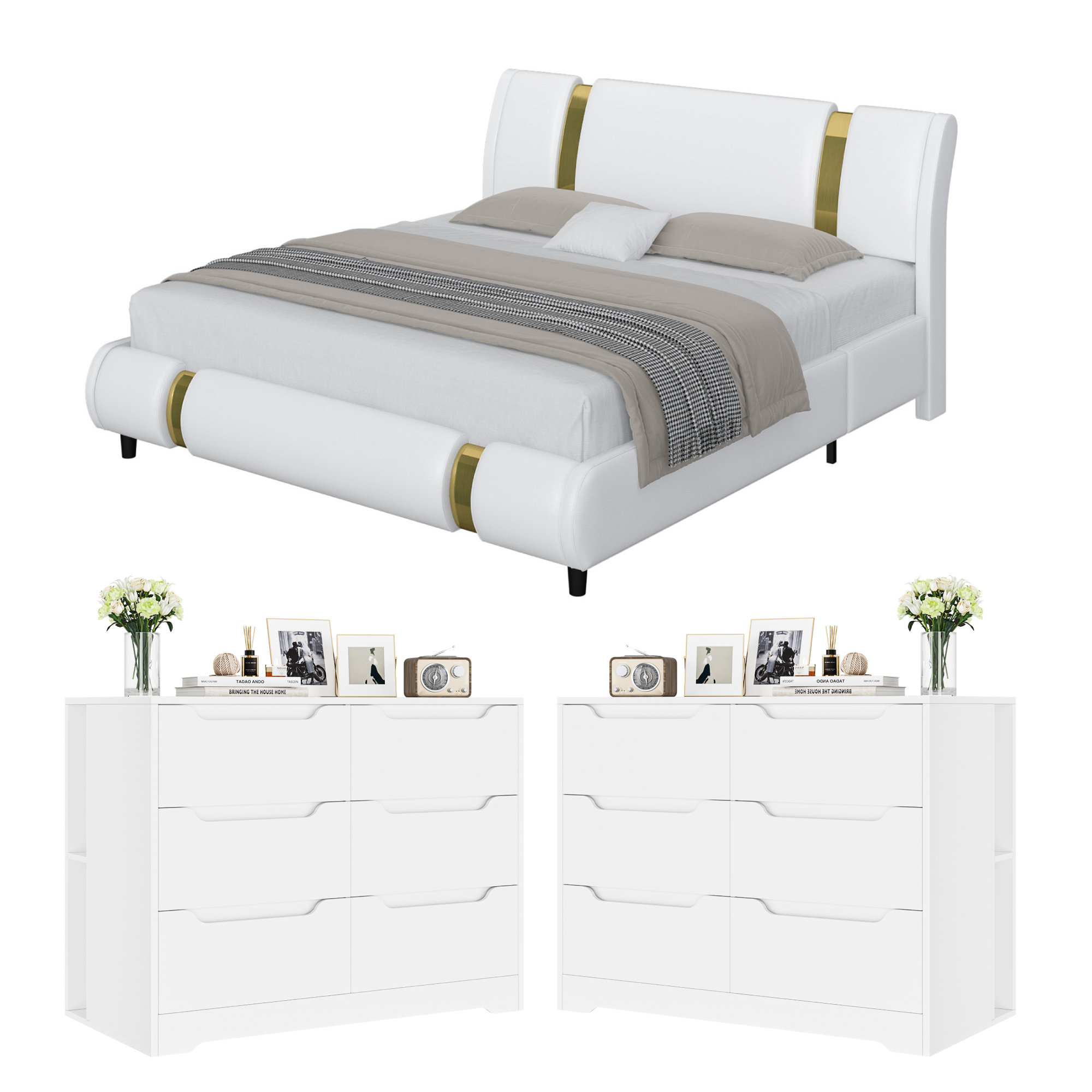 Wade Logan® On Sale Carror 3 Piece Bedroom Set, White | Wayfair