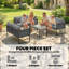 Outsunny 6 Seater Metal Garden Furniture Set Corner Garden Sofa Dark Grey