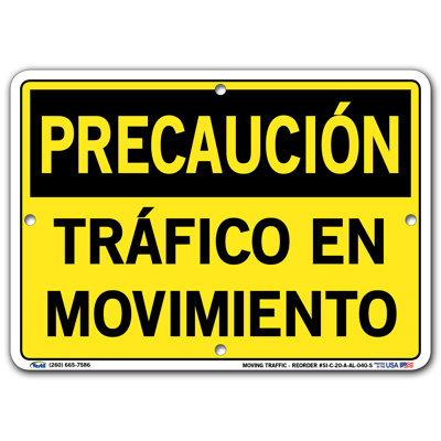 Moving Traffic Caution Sign -  Vestil, SI-C-20-A-AL-040-S