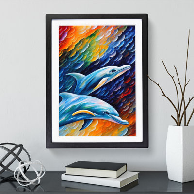 Two Dolphin - Single Picture Frame Painting