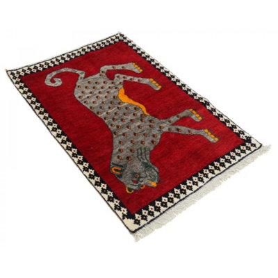 Merill One-of-a-Kind 2'9'' X 4'3'' Lamb's Wool Area Rug Red