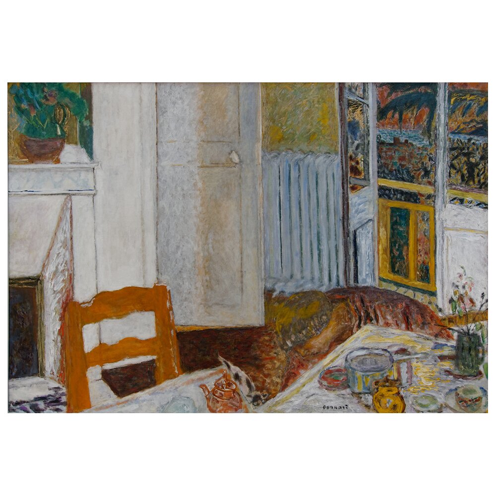 Gerahmtes Leinwandbild Intérieur Blanc von Pierre Bonnard