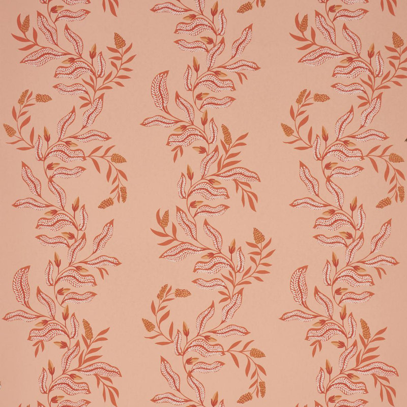 Schumacher X Laura Gonzalez Vagary Vines Wallpaper, Orange
