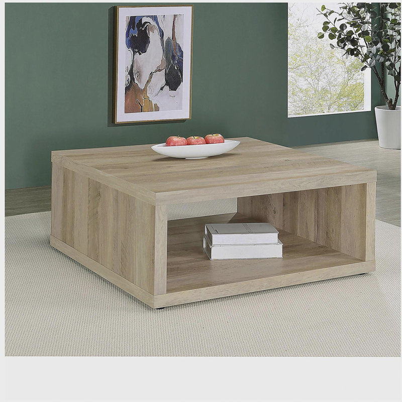Table basse en bois de pin massif, Beige