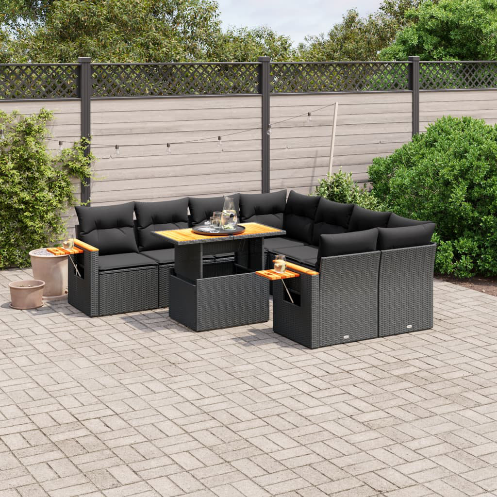 vidaXL Gartenmöbel Sofa Garten Garnitur Lounge Sitzgruppe 9-tlg. Poly Rattan