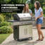 Outsunny 4 - Burner Freestanding, Portable 12000 BTU BTU Gas Grill with Side Burner and Cabinet