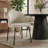 5-Piece Round Dining Table Set For 4 With Black Pedestal Table And 4 Upholstered Chairs-126392380