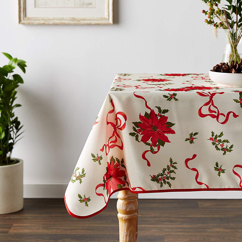 Nappe Poinsettias, L 84 po x l 60 po