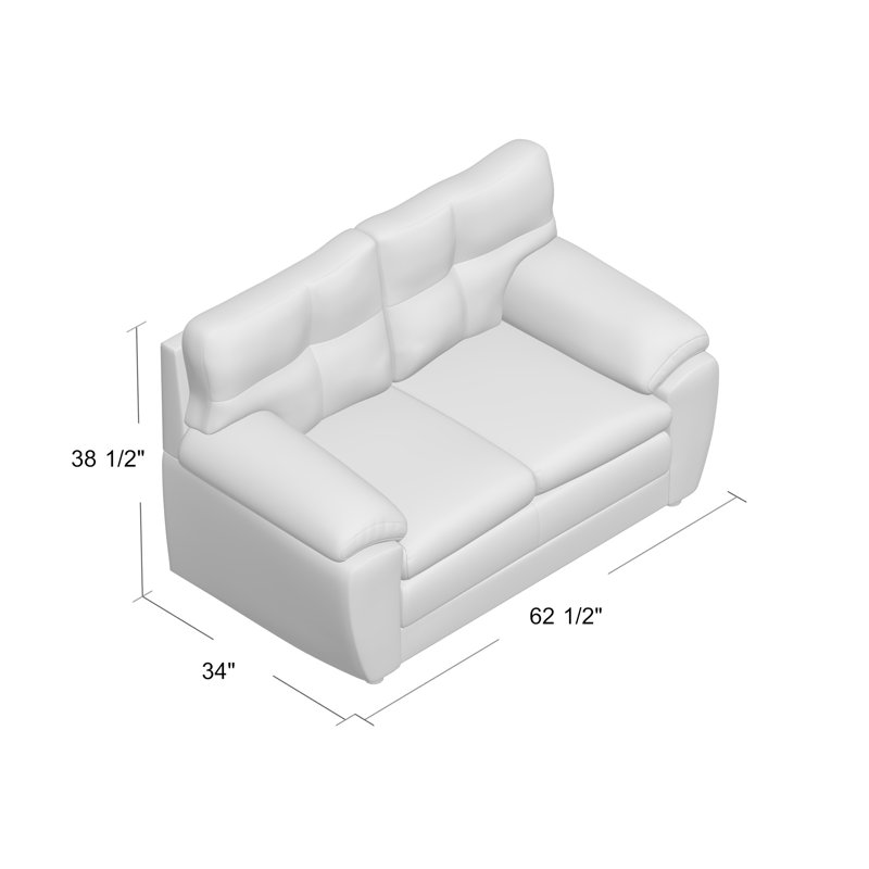 Kenn Upholstered 62.5'' Loveseat, Bronco Slate