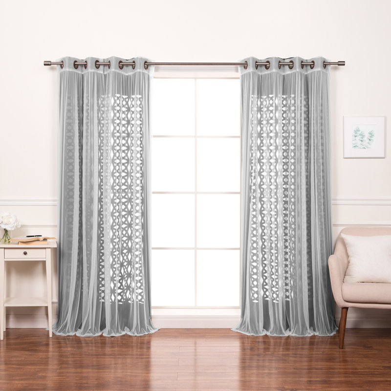 Polyester Trellis Laser Cut Out Curtains, Moss