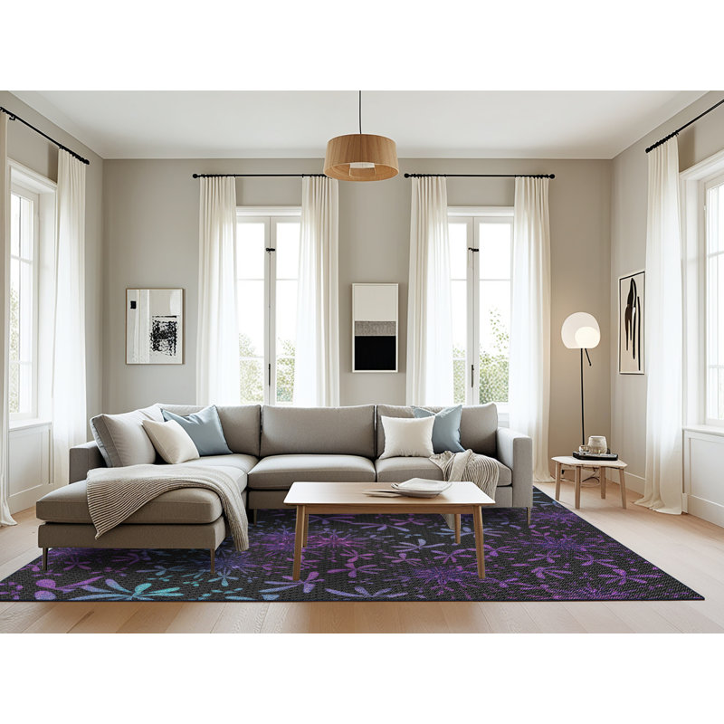 Tapis rose / noir Amarah, Rectangle 8 pi x 10 pi
