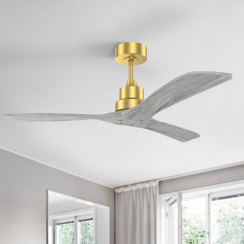 Ventilateur de plafond 3 pales standard Nicola, Gris / or