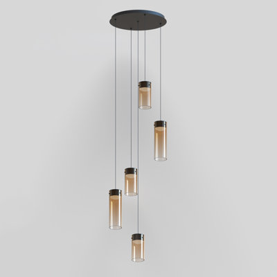 Delonda 5 Light Glass Dimmable LED Pendant